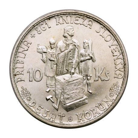 Szlovákia 10 Korona 1944 kereszt nélkül 7g Ag500 aUNC-UNC