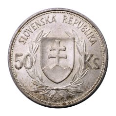 Szlovákia 50 Korona 1944 Jozef Tiso EF 16,54g Ag700