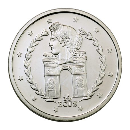 Gibraltár 14 ECU 1995 PP 10g Ag925