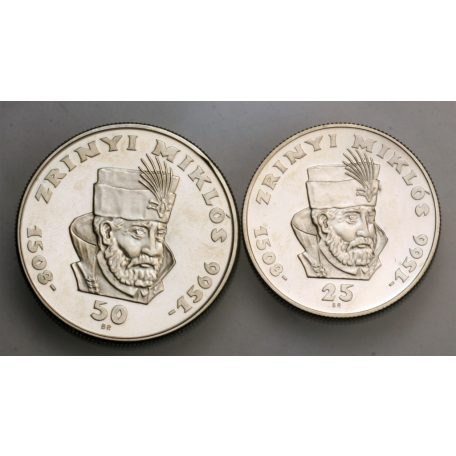 Zrínyi Miklós 25 és 50 Forint 1966 PP technológiai hibás 50-es
