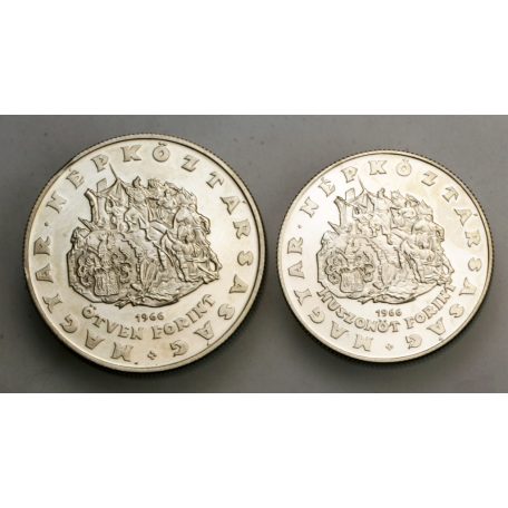 Zrínyi Miklós 25 és 50 Forint 1966 PP technológiai hibás 50-es