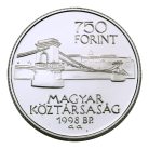 Budapest Egyesítése 125 éves ezüst 750 Forint 1998 PP 10g Ag500