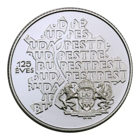 Budapest Egyesítése 125 éves ezüst 750 Forint 1998 PP 10g Ag500
