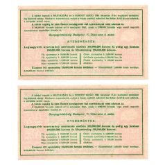  A Magyar Nemzeti Szövetség 5000 Korona Irredenta Sorsjegy 1926 sorszámkövető pár