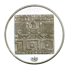   Ausztria 100 Schilling 1975 PP Hall Téli Olimpia, osztrák sas 23,95g Ag640