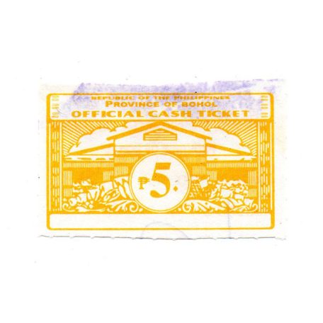 Fülöp-szigetek BOHOL 5 Piso Official Cash Ticket
