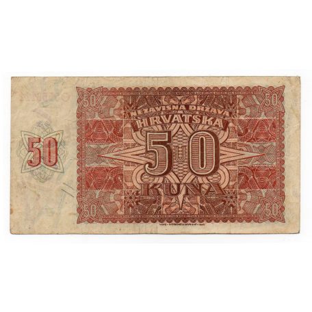 Horvátország 50 Kuna Bankjegy 1941 P1a F