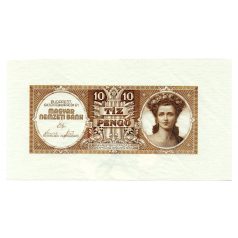 Szálasi 10 Pengő Bankjegy 1943 tervezet