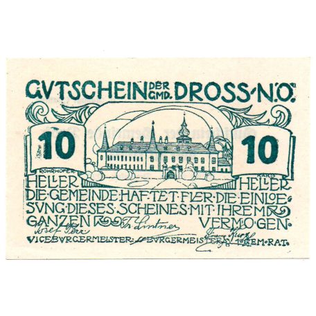 Ausztria Notgeld Dross 10 Heller 1920 9. kiadás