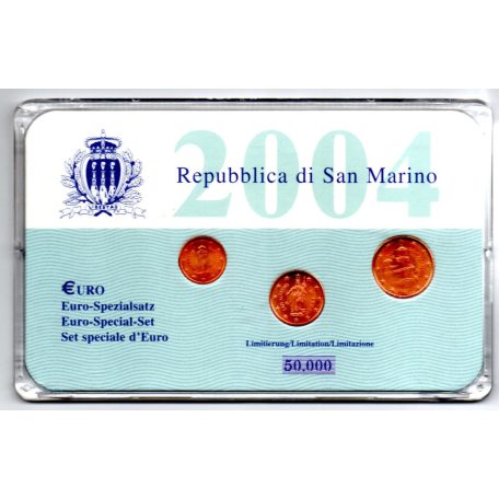 San Marino EURO forgalmi sor 1 - 2 - 5  Cent 2004