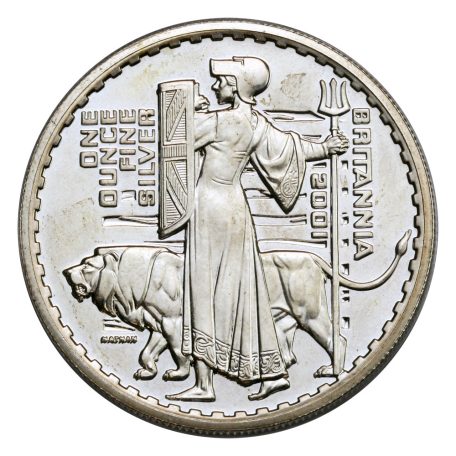 Nagy Britannia 2 Font 2001 Britannia 1 Uncia színezüst