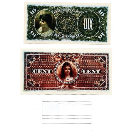 Belga Kongó Bankjegy sor 1896-1920 P1-4  összesen 9db MÁSOLAT