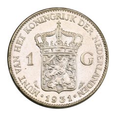 Hollandia I. Wilhelmina 1 Gulden 1931 EF 10g Ag720
