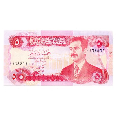 Irak 5 Dinar Bankjegy 1992 P80c