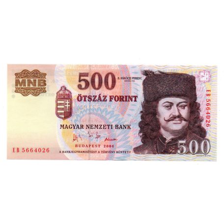 500 Forint Bankjegy 2006 EB sorozat 1956 50. évforduló EF