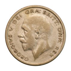 Anglia V. György ezüst 1/2 Korona 1929 F 13,37g Ag500