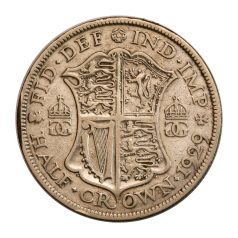 Anglia V. György ezüst 1/2 Korona 1929 F 13,37g Ag500