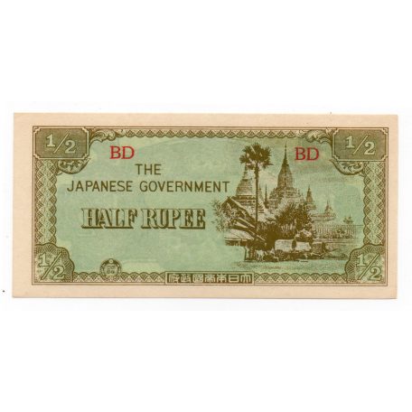 Burma Japán megszállása 1/2 Rúpia Bankjegy 1942 P13b