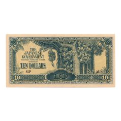   Malájföld Japán megszállása 10 Dollár Bankjegy 1942 PM7c