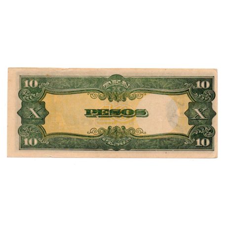 Fülöp-szigetek Japán megszállása 10 Pesó Bankjegy 1943 P111a