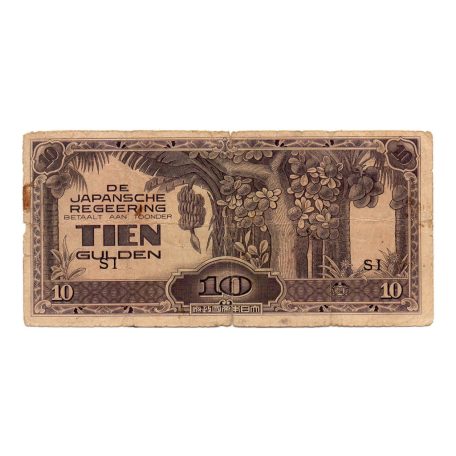 Holland India Japán megszállása 10 Gulden Bankjegy 1942 P125c