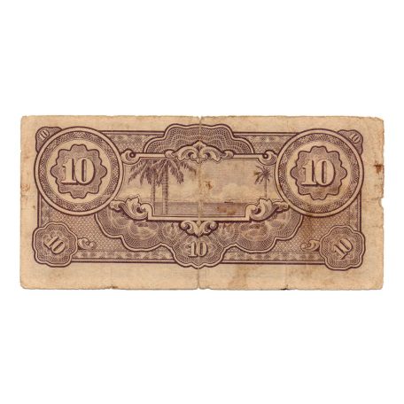 Holland India Japán megszállása 10 Gulden Bankjegy 1942 P125c