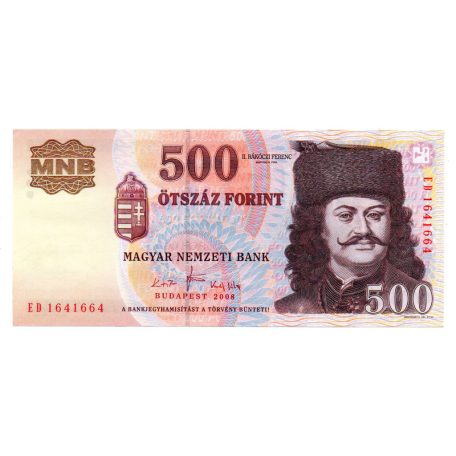 500 Forint Bankjegy 2008 ED VF