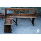 Ritka régi antik barokk sarokpad tömör fából 18. század