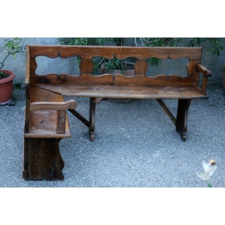 Ritka régi antik barokk sarokpad tömör fából 18. század