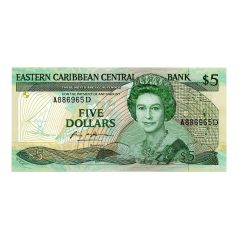 Kelet-karibi Államok 5 Dollár Bankjegy 1986-1988 P18d