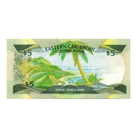 Kelet-karibi Államok 5 Dollár Bankjegy 1986-1988 P18d