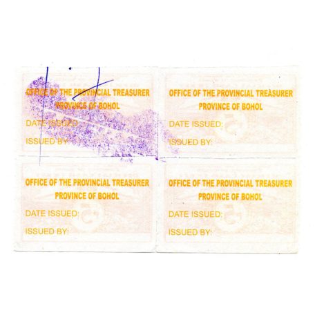 Fülöp-szigetek BOHOL 5 Piso Official Cash Ticket 4-es ívben