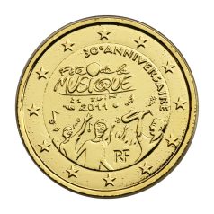 Franciaország aranyozott 2 Euro 2011 Zene Ünnepe