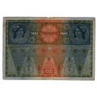 1000 Korona Bankjegy 1902 DEUTSCHÖSTERREICH bélyegzéssel VG ornamentikás hátoldal II.típus
