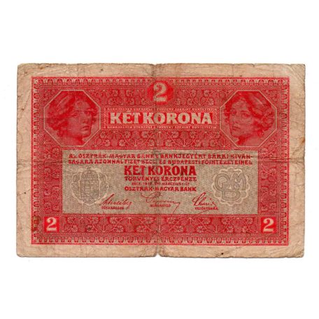 2 Korona Bankjegy 1917 felülbélyegzéssel VG 1377-es sorozat
