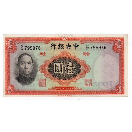 Kína 1 Jüan Bankjegy 1936 P216a