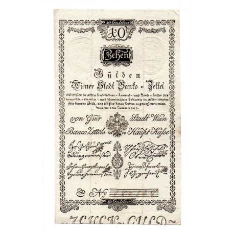 10 Gulden Bankócédula 1800 EF