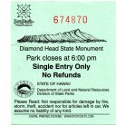 Hawai Diamond Head State Monument beléptető kártya belépőjegy