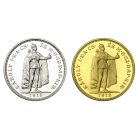 IV. Károly 20 Korona 1918 K-B ezüst és réz utánveret párban