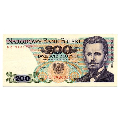 Lengyelország 200 Zloty Bankjegy 1979 P144b L152aa