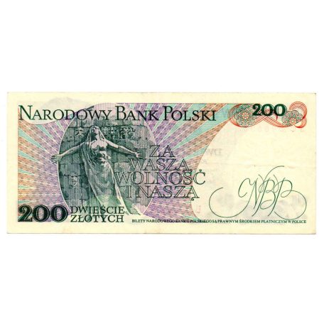Lengyelország 200 Zloty Bankjegy 1979 P144b L152aa