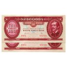 100 Forint Bankjegy 1989 gEF sorszámkövető pár