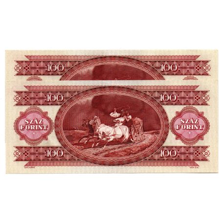100 Forint Bankjegy 1989 gEF sorszámkövető pár
