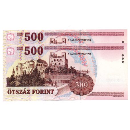 500 Forint Bankjegy 1998 EA UNC sorszámkövető pár