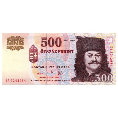 500 Forint Bankjegy 2002 EA UNC