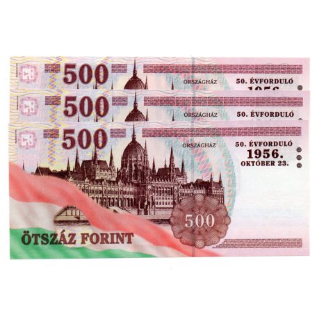 500 Forint Bankjegy 2006 EB sorozat 1956 50. évforduló UNC 3 db