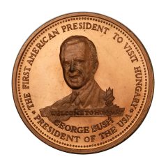   Bozó: George Bush USA Elnökének látogatása érem 1989 Br Piedfort