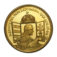   Bozó: II. János Pál pápa látogatása emlékérem 1991 aranyozott Br