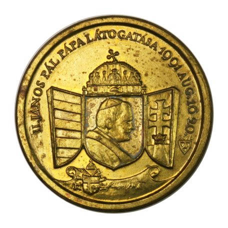 Bozó: II. János Pál pápa látogatása MINI emlékérem 1991 Br
