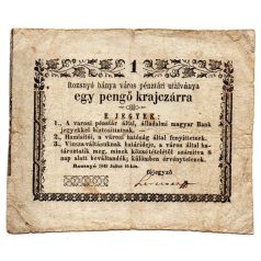   Rozsnyó 1 Pengő krajczárra 1849 varosi és vizsza NAGY méret